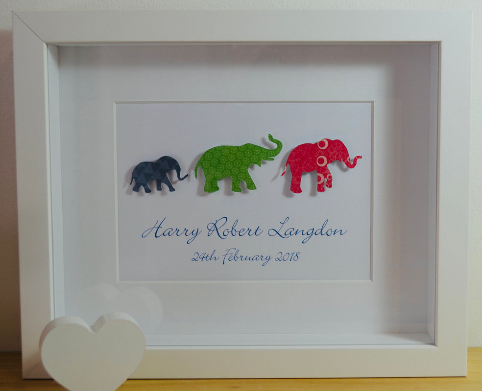 Elephant Family Parade - 20x25cm