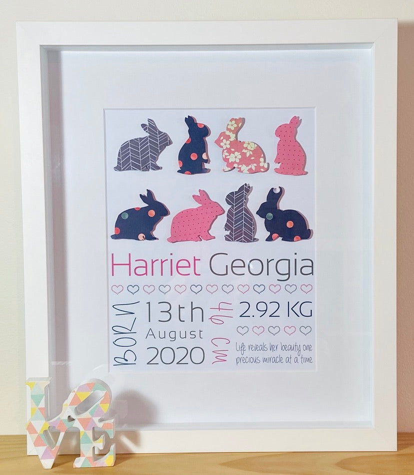Baby Birth Details - Whimsical Designs 28x35cm