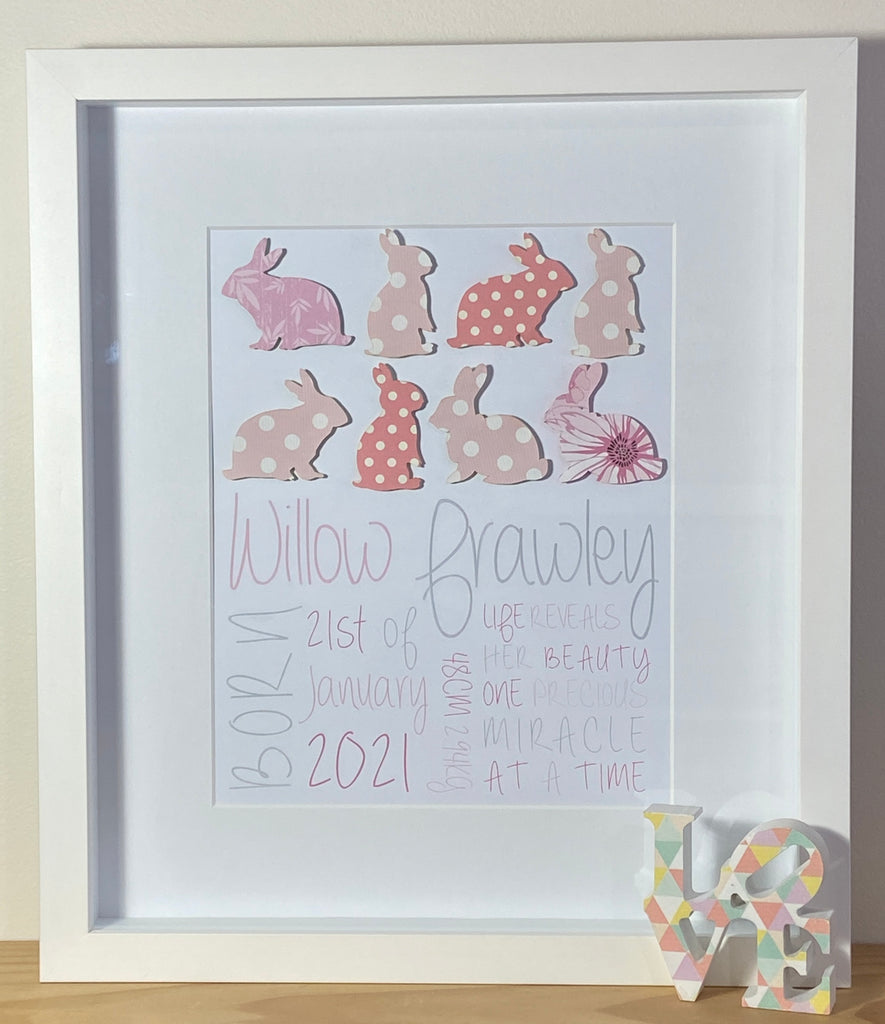 Baby Birth Details - Whimsical Designs 28x35cm