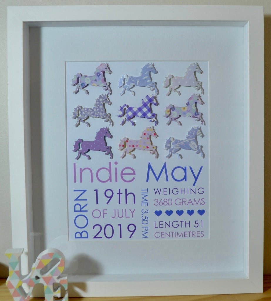 Baby Birth Details - Whimsical Designs 28x35cm