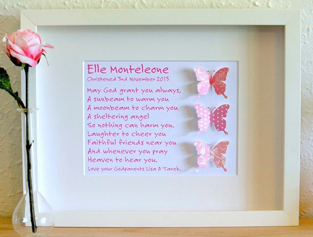 Baby Girls Butterfly Blessings - 28x35cm