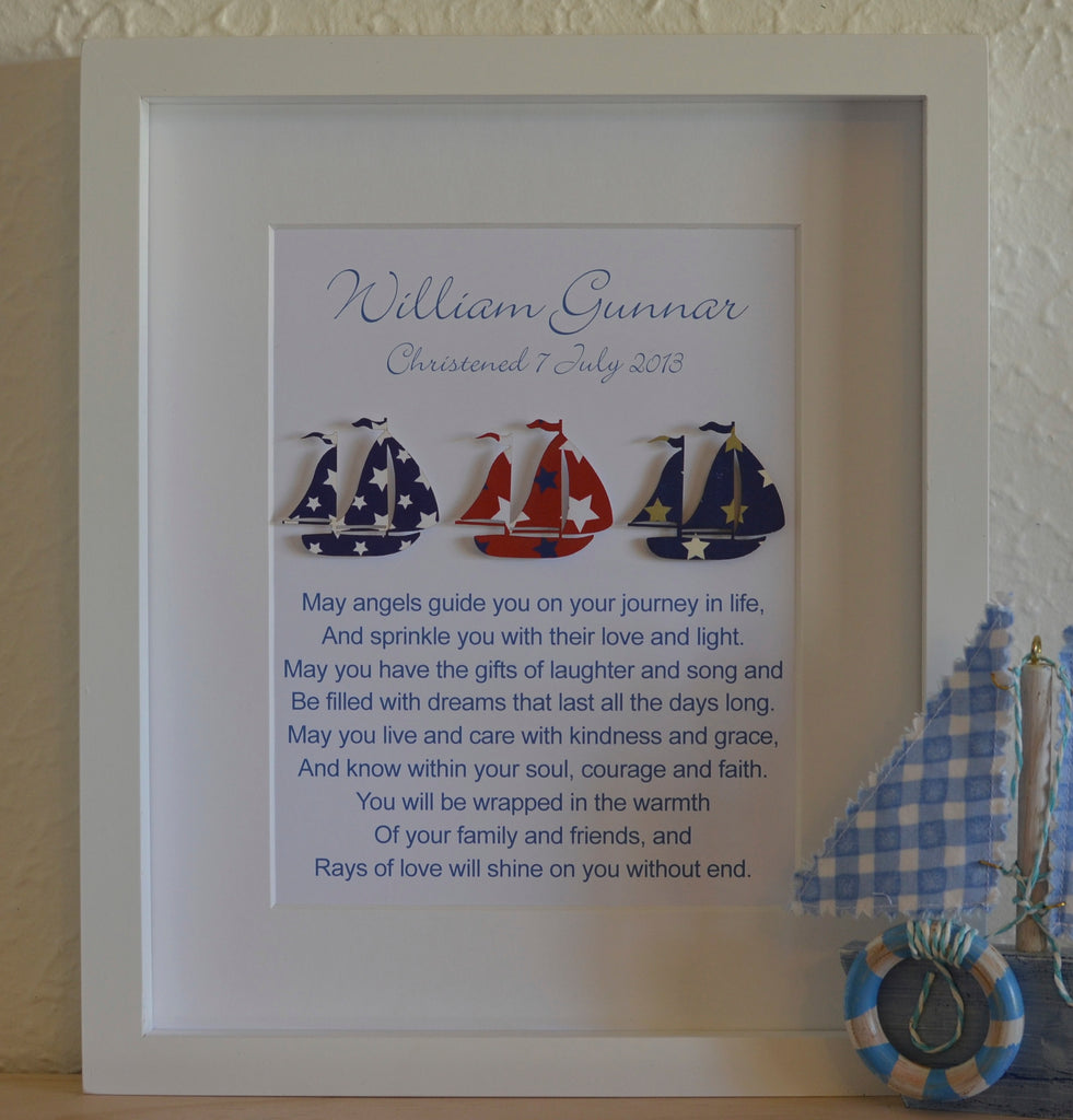 Boys Christening Art - Portrait 28x35