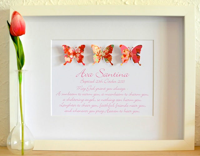 Fluttering Faith Christening Gift - 28x35cm