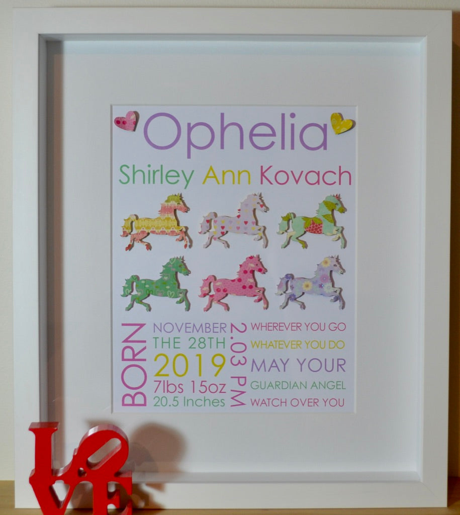 Baby Birth Details - Whimsical Designs 28x35cm