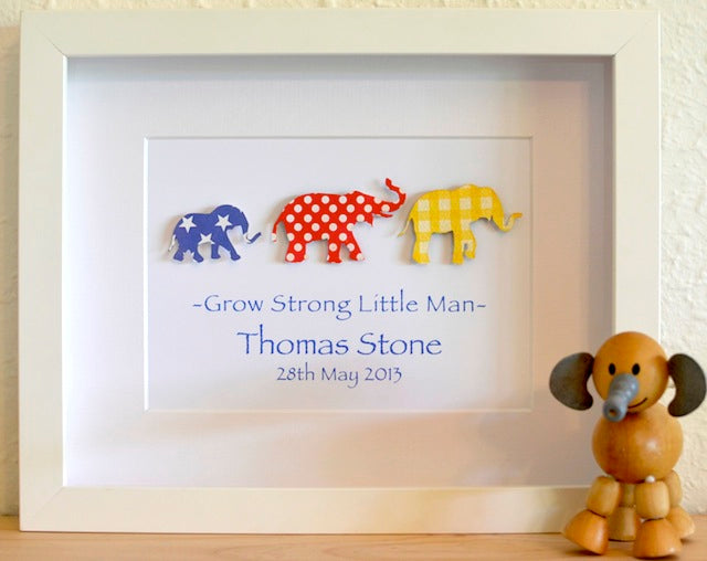 Elephant Family Parade - 20x25cm
