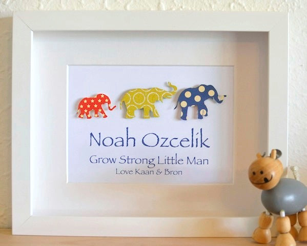 Elephant Family Parade - 20x25cm