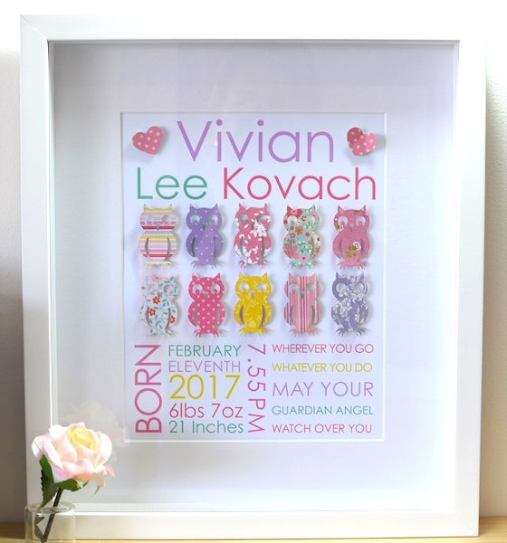 Baby Birth Details - Whimsical Designs 28x35cm