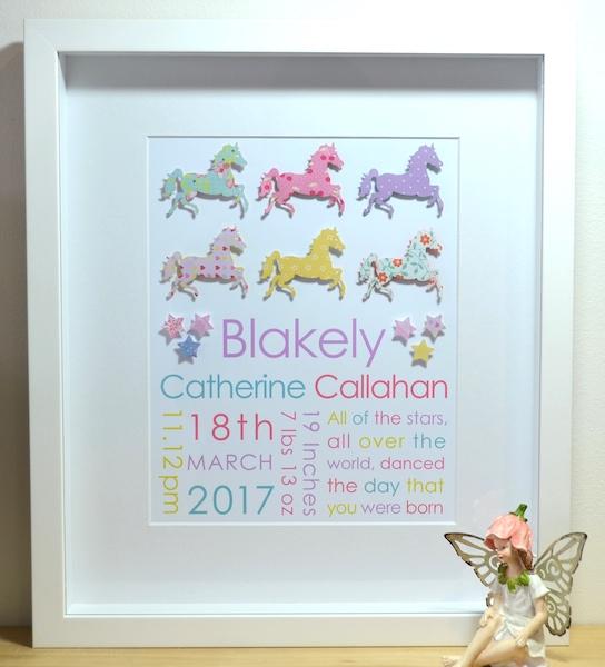 Baby Birth Details - Whimsical Designs 28x35cm