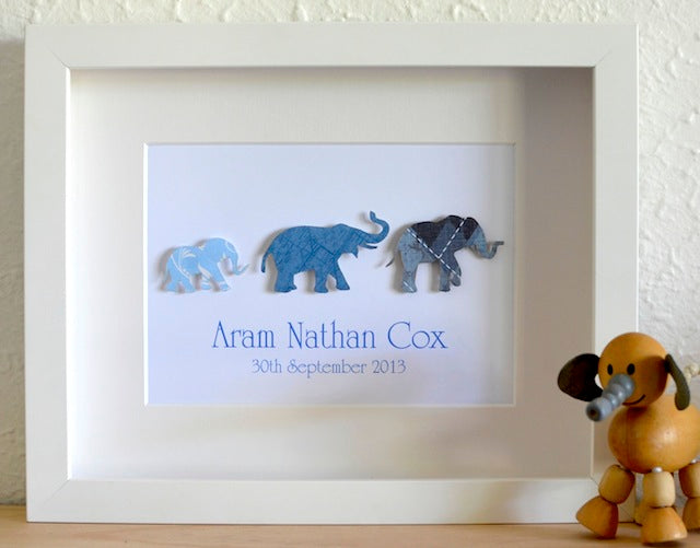 Elephant Family Parade - 20x25cm