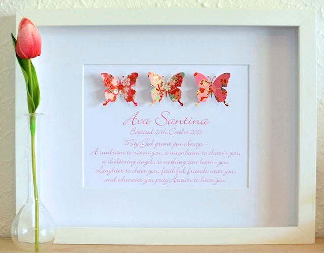 Fluttering Faith Christening Gift - 28x35cm